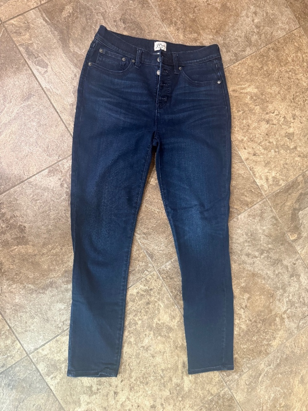 J.Crew 9” Toothpick Jeans Size 29 Dark Wash Button Fly Skinny Denim
